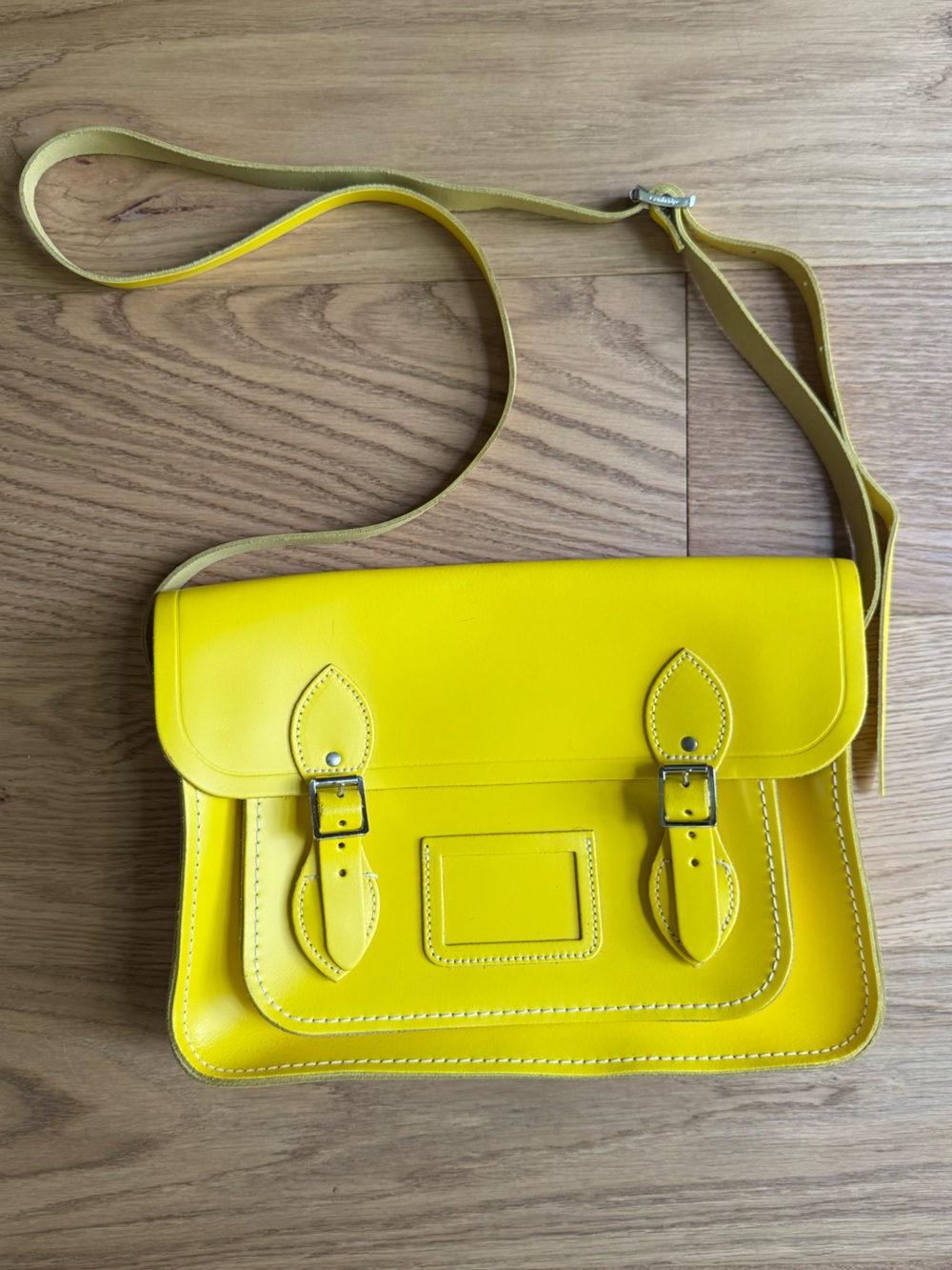 The Cambridge Satchel Company 15" Sunny Yellow Satchel Crossbody Leather Bag